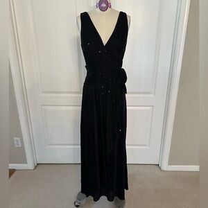 Betsy Johnson Evening Black Sequined Gown